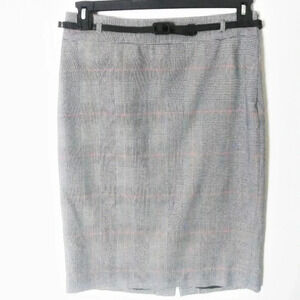 Chaps Gray Plaid Pencil Skirt